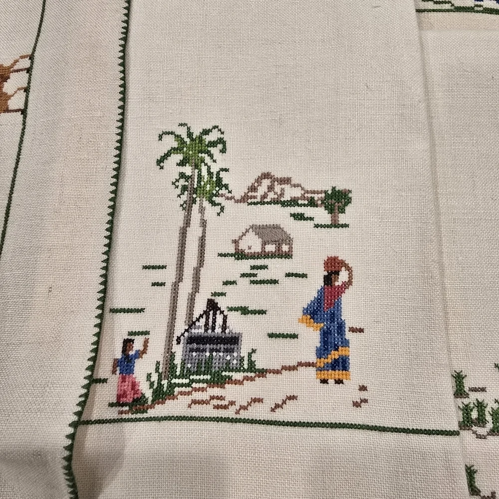 Hand embroidered table and hand linens from Indonesia 1950s